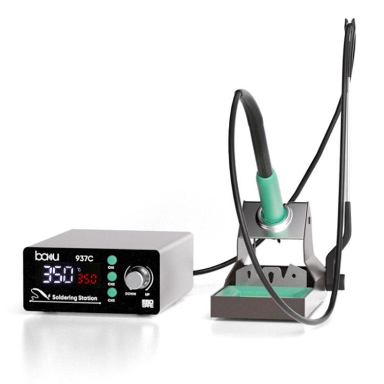 BAKU BA-937C 120W LCD Soldering Station, 3 Temp Preset Channels Thermostatic Electric Soldering Iron Kit, 110V US Plug, 220V EU Plug