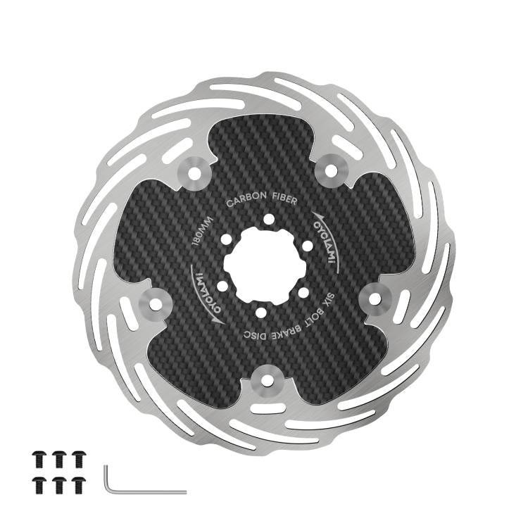 Fully Enclosed Bike Six-Hole Carbon Fiber Brake Disc, CYCLAMI CAR6 160mm, CYCLAMI CAR6 180mm
