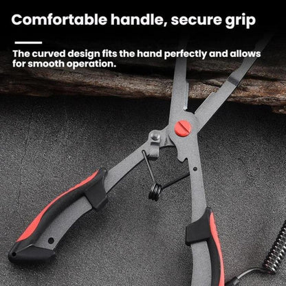 Seawater Corrosion Resistant Extended Eagle-Beak Hook Remover Line Cutter Pliers, Lure Plier, Lure Plier + Wire Safety Rope, Lure Plier + Wire Safety Rope + Nylon Bag, Lure Plier + Wire Safety Rope + Rubber Sleeve                                       ...