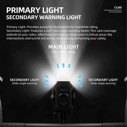 Bike Daytime Running Light With Speedometer Interface Outdoor Cycling Nighttime High-Intensity Light, CL350