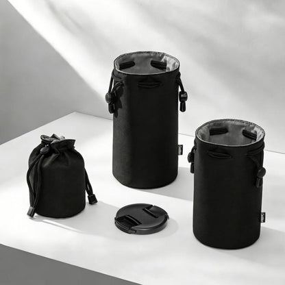Camera Lens Pouch Lightweight Soft Shockproof Camera Inner Case, Cwatcun D296 Small, Cwatcun D296 Medium, Cwatcun D296 Large