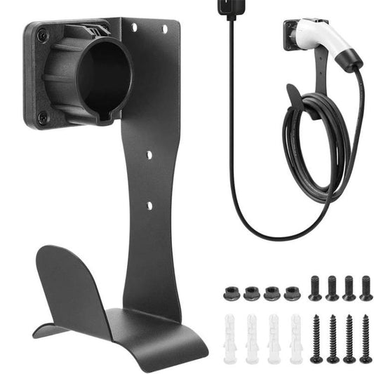 Electric Vehicle Charger Holder Wall-Mounted Bracket For J1772 Connector, Wall-Mounted