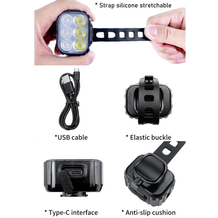 Bicycle Night Riding Warning Light Cycling Rechargeable Light, CYCLAMI Q6 Front Light+Tail Light