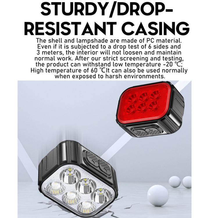 Bicycle Night Riding Warning Light Cycling Rechargeable Light, CYCLAMI Q6 Front Light+Tail Light