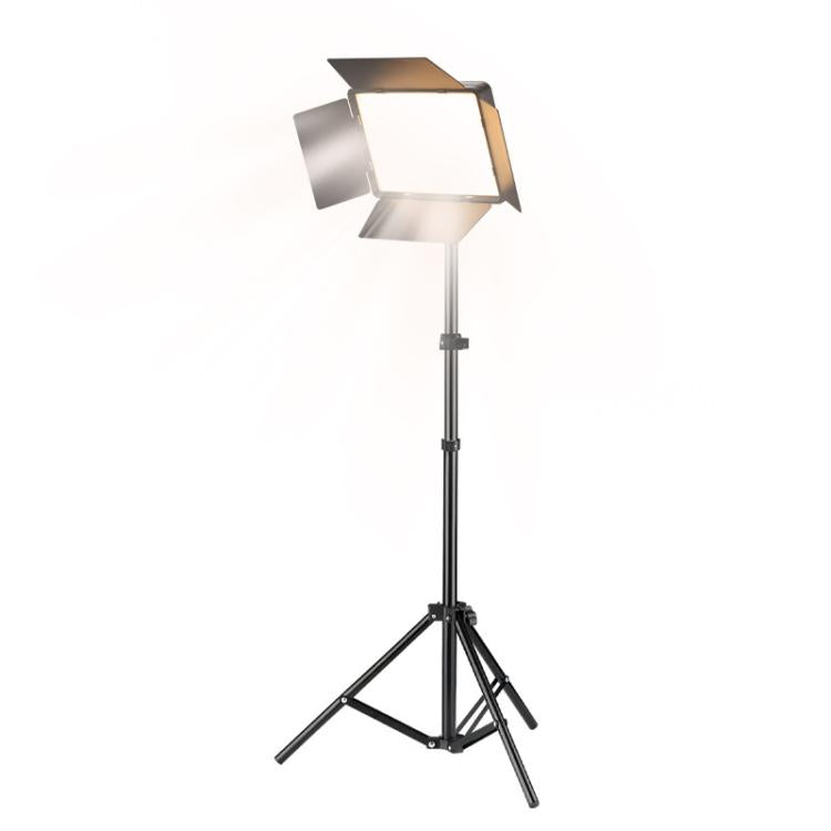Panneau lumineux LED carré plat de 10 pouces 2700K-6500K avec coupe-flux à 4 volets et trépied de 2,1 m pour studio photo/vidéo, prise US