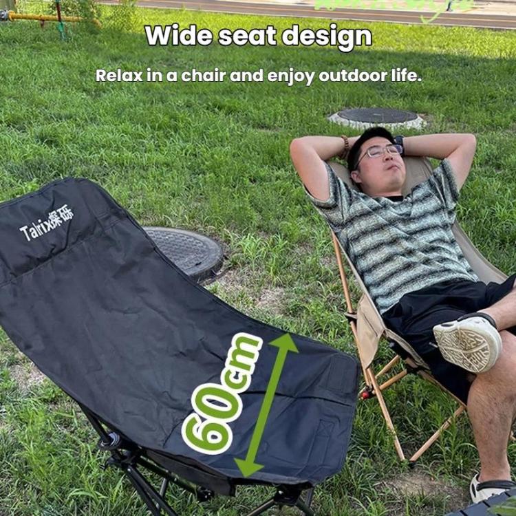 Talrix Outdoor Camping Moon Chair Portable Folding Beach Chair, Classic Black, Classic Gold, Tall Black, Tall Gold, 3-Level Adjustable Black, 3-Level Adjustable Gold, With Leg Rest Black, With Leg Rest Gold