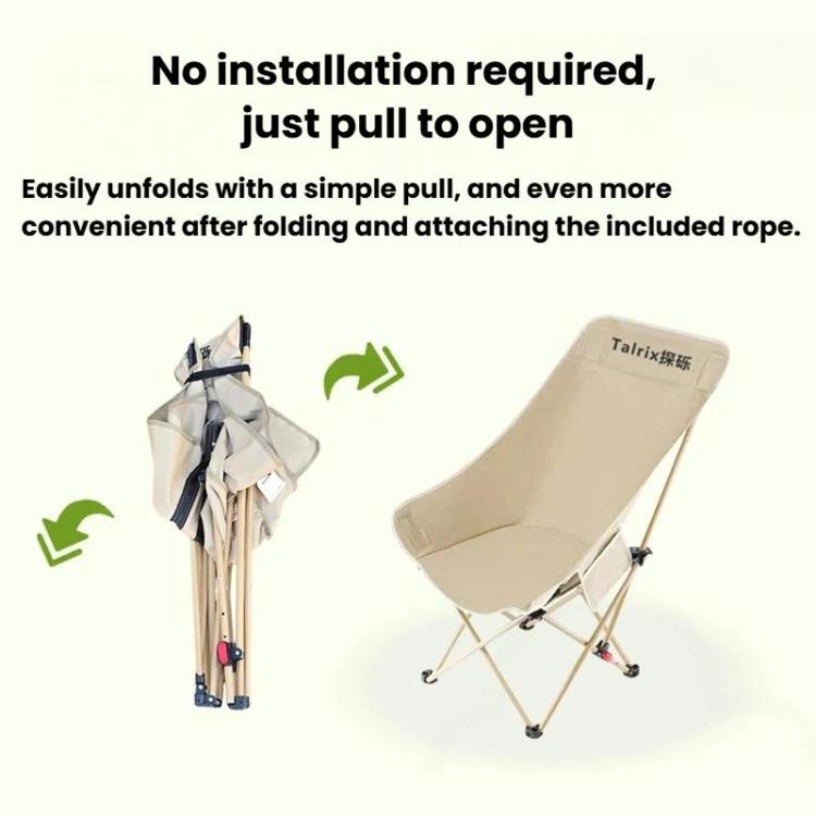 Talrix Outdoor Camping Moon Chair Portable Folding Beach Chair, Classic Black, Classic Gold, Tall Black, Tall Gold, 3-Level Adjustable Black, 3-Level Adjustable Gold, With Leg Rest Black, With Leg Rest Gold