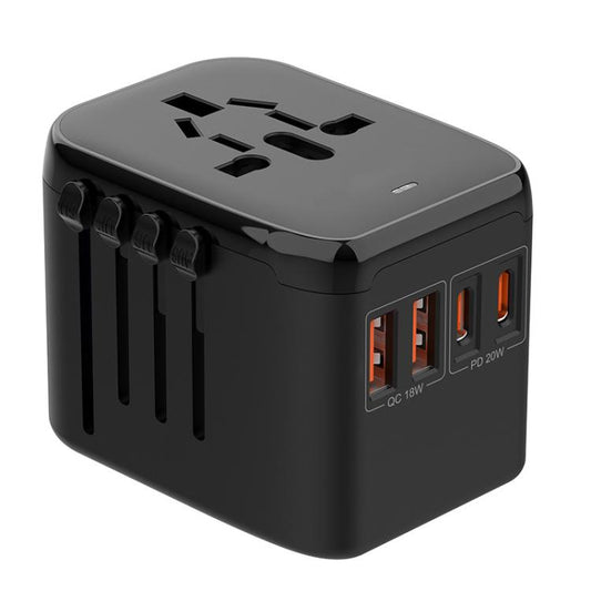Chargeur de voyage multifonction PD20W GaN 2 ports USB + 2 ports Type-C, charge rapide universelle, 212PQ