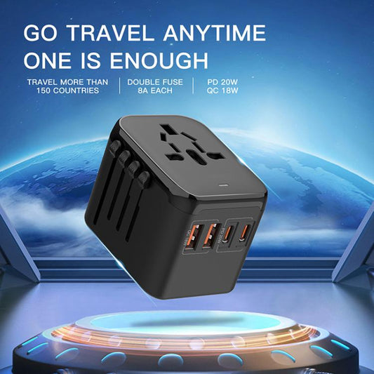 Chargeur de voyage multifonction PD20W GaN 2 ports USB + 2 ports Type-C, charge rapide universelle, 212PQ