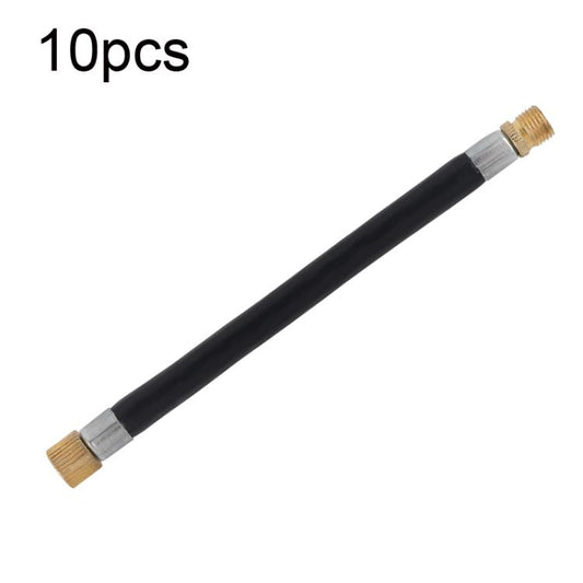 10pcs US Mouth Bicycle Pump Extension Rubber Hose, Black 10cm, Black 12cm, Red 12.5cm, Green 12.5cm, Black 19cm
