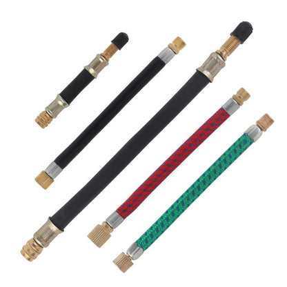 10pcs US Mouth Bicycle Pump Extension Rubber Hose, Black 10cm, Black 12cm, Red 12.5cm, Green 12.5cm, Black 19cm