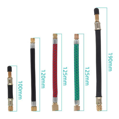 10pcs US Mouth Bicycle Pump Extension Rubber Hose, Black 10cm, Black 12cm, Red 12.5cm, Green 12.5cm, Black 19cm