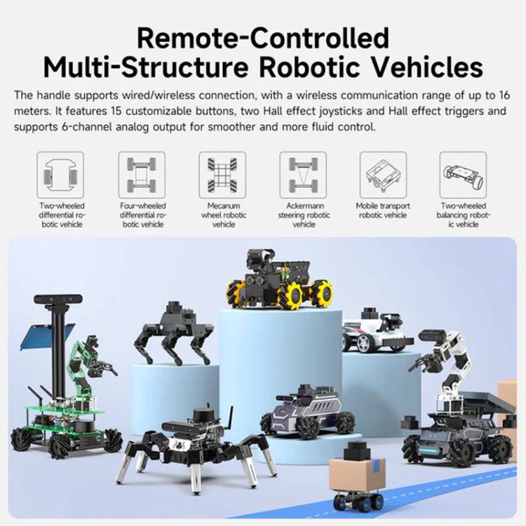 Contrôleur de Robot ROS Tri-Mode Sans Fil YAHBOOM pour Jetson, Raspberry Pi, Switch, PC