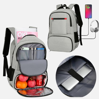 Vanaheimr Insulated 2-in-1 Backpack with Cooler Compartment & USB Port 15.6-inch Laptop Picnic Bag with Headphone Hole