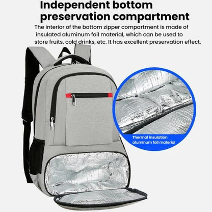 Vanaheimr Insulated 2-in-1 Backpack with Cooler Compartment & USB Port 15.6-inch Laptop Picnic Bag with Headphone Hole