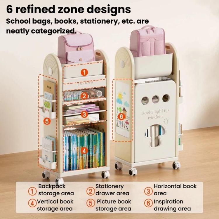 Multifunctional Rolling Storage Cart With Drawers & Dividers Multi-Layer Organizer Shelf With Wheels, 3 Layers Pink, 3 Layers Grey, 3 Layers White, 5 Layers Pink, 5 Layers Grey, 5 Layers White