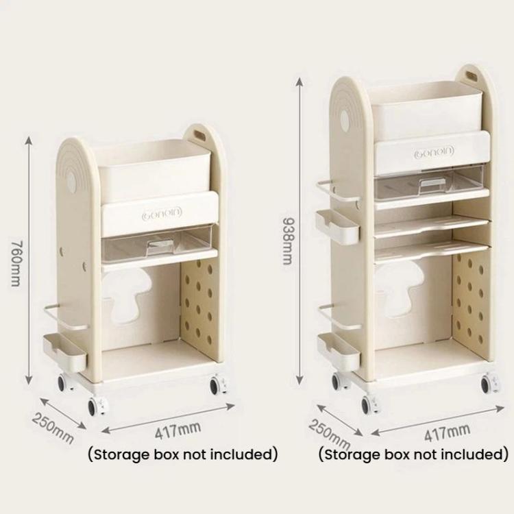 Multifunctional Rolling Storage Cart With Drawers & Dividers Multi-Layer Organizer Shelf With Wheels, 3 Layers Pink, 3 Layers Grey, 3 Layers White, 5 Layers Pink, 5 Layers Grey, 5 Layers White