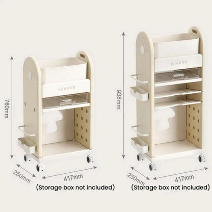 Multifunctional Rolling Storage Cart With Drawers & Dividers Multi-Layer Organizer Shelf With Wheels, 3 Layers Pink, 3 Layers Grey, 3 Layers White, 5 Layers Pink, 5 Layers Grey, 5 Layers White