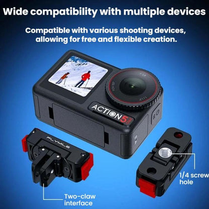 Pour DJI Osmo 360 / Action 3 / 4 / 5 Pro Base d'Adaptateur Magnétique à Dégagement Rapide Flymile, Plastique