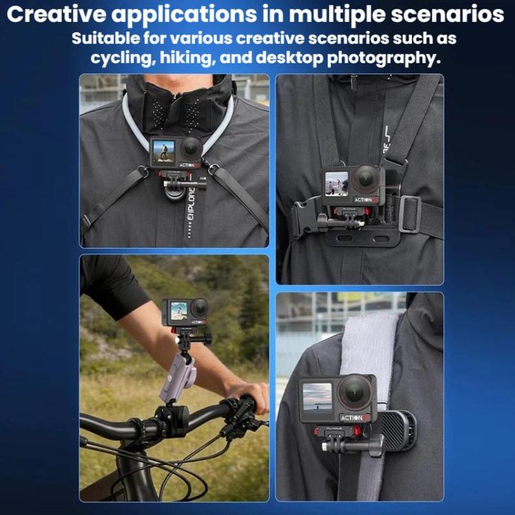 Pour DJI Osmo 360 / Action 3 / 4 / 5 Pro Base d'Adaptateur Magnétique à Dégagement Rapide Flymile, Plastique