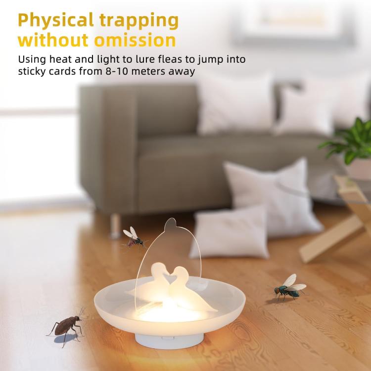 Piège à puces et moustiques USB/piles AAA, attrape-insectes intérieur/extérieur avec lumière bleue et chaude