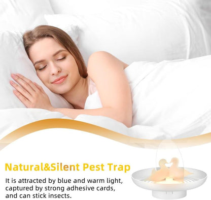 Piège à puces et moustiques USB/piles AAA, attrape-insectes intérieur/extérieur avec lumière bleue et chaude