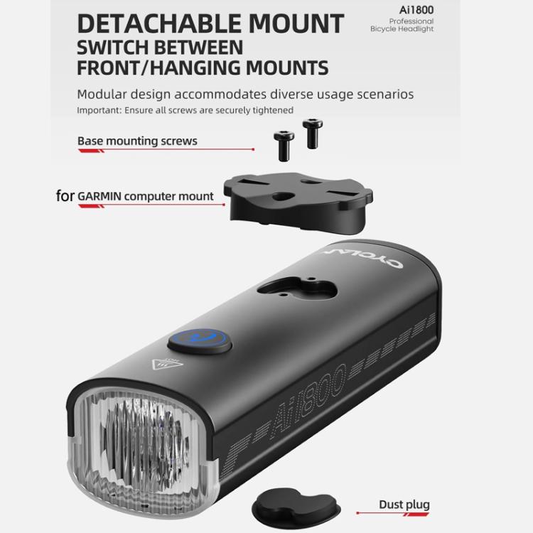 CYCLAMI AI1800 Bicycle Headlight Waterproof High-Intensity Night Riding Flashlight