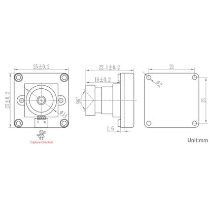 OV2735 2MP USB Camera Supports USB2.0 Type-C Port And SH1.0 4PIN Header, 33122