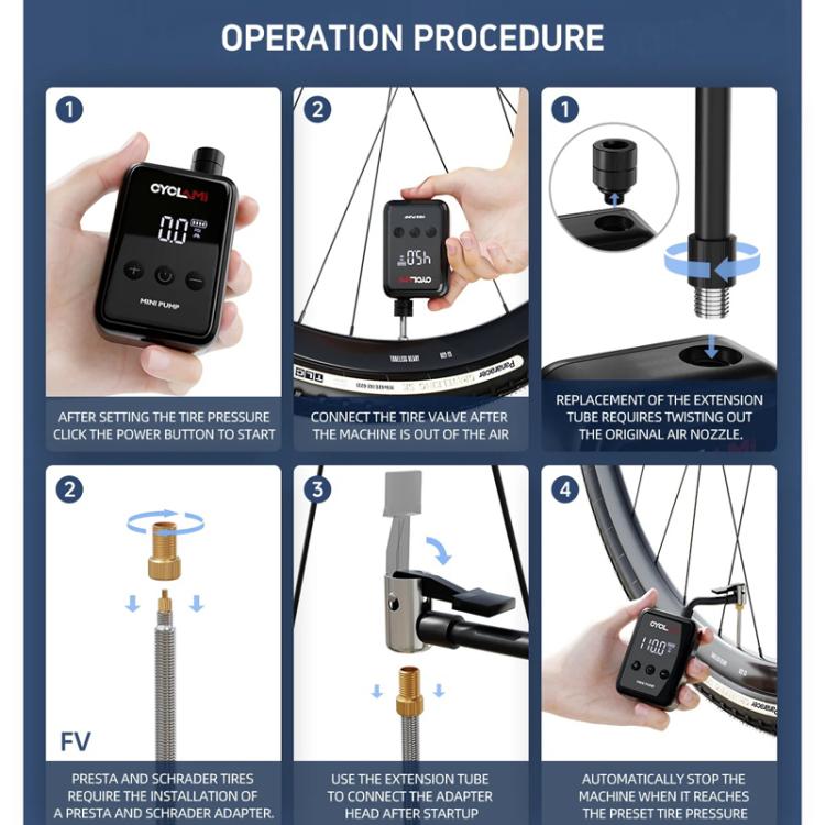 CYCLAMI HW-125 Portable Air Pump With Smart Display Electric High-Pressure Inflator