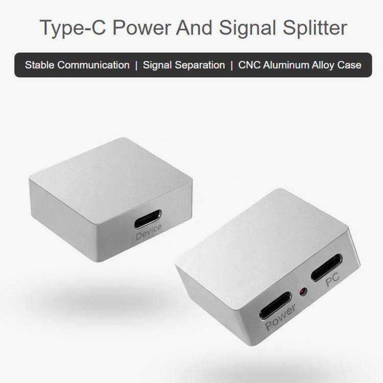 Boîtier en alliage d'aluminium CNC pour séparateur d'alimentation et de signal Type-C avec indicateur, Waveshare 33502