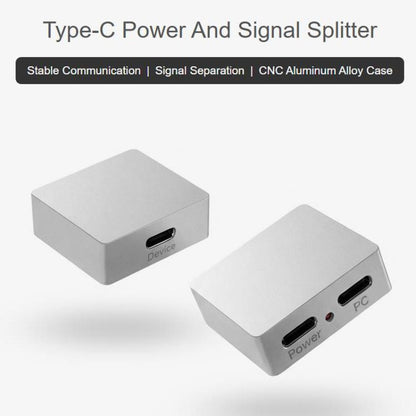 Boîtier en alliage d'aluminium CNC pour séparateur d'alimentation et de signal Type-C avec indicateur, Waveshare 33502