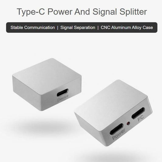 Type-C Power And Signal Splitter CNC Aluminum Alloy Case With Indicator, Waveshare 33502