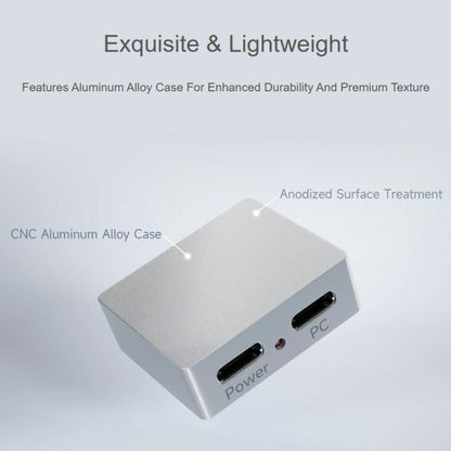 Boîtier en alliage d'aluminium CNC pour séparateur d'alimentation et de signal Type-C avec indicateur, Waveshare 33502