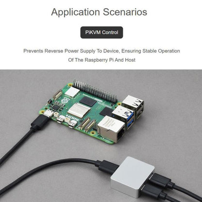 Boîtier en alliage d'aluminium CNC pour séparateur d'alimentation et de signal Type-C avec indicateur, Waveshare 33502