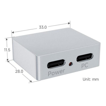 Boîtier en alliage d'aluminium CNC pour séparateur d'alimentation et de signal Type-C avec indicateur, Waveshare 33502