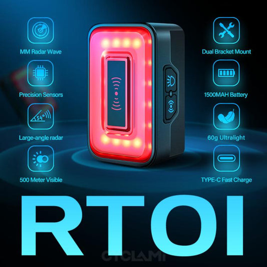Smart Radar Tail Light Bicycle Night Riding Light, RT01