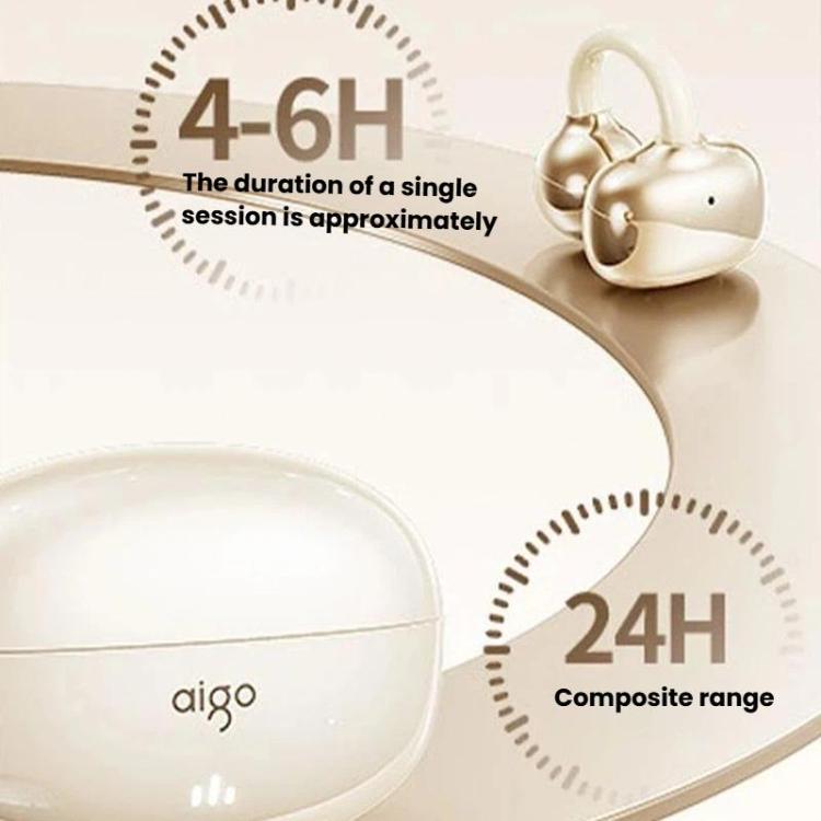 aigo CJ195 Bone Conduction Wireless Bluetooth Earphones Over-Ear Clip-On Sports Running Earphones