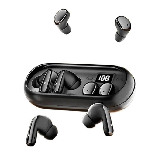 MD35 2 paires Écouteurs intra-auriculaires à affichage numérique Réduction de bruit Écouteurs sans fil Bluetooth pour le sommeil