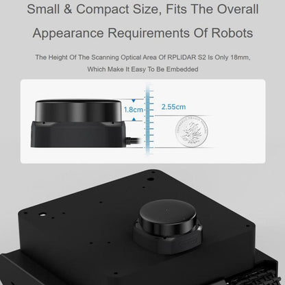 WAVESHARE RPLIDAR High-Performance Compact-size DTOF Lidar, Support UART Port / Ethernet Port Communication Modes, S2, S2L, S2E, S2P
