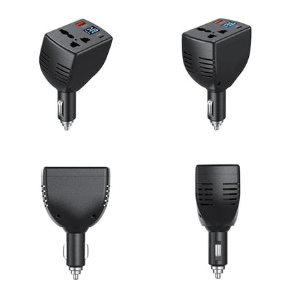 150W Smart Digital Display Car Inverter Cigarette Lighter USB + Type-C Dual-Port Charger