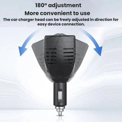 150W Smart Digital Display Car Inverter Cigarette Lighter USB + Type-C Dual-Port Charger