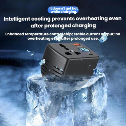 150W Smart Digital Display Car Inverter Cigarette Lighter USB + Type-C Dual-Port Charger
