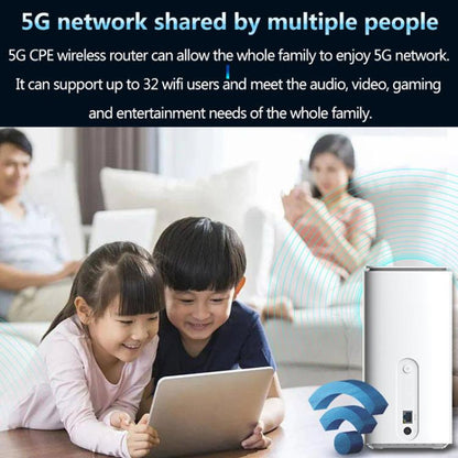 5G CPE Wi-Fi 6 Wireless SIM Card Router Dual-Mode NSA/SA High-Speed Gigabit Single-Port LTE Router, EU Plug