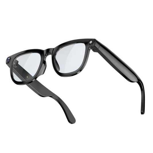JS01 Pro Lunettes Intelligentes avec Caméra 12MP, Traduction IA, Détection Humaine, Enregistrement Vidéo et Audio, Verres Transparents Anti-Lumière Bleue, Verres Bleus Dégradés, Verres Rouges Dégradés