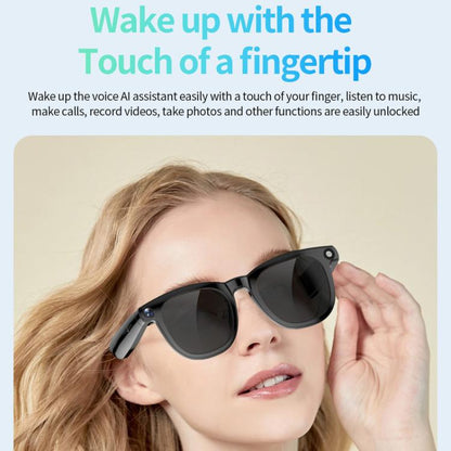 JS01 Pro Smart Glasses Support 12MP Camera, AI Translation, Human Detection, Video & Audio Recording, Transparent Anti-Blue Light Lenses, Graduated Blue Lenses, Graduated Red Lenses