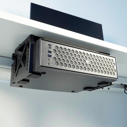 Support métallique réglable sous le bureau pour NAS, PC, mini-ordinateur, console de jeux PS5, étagère peu encombrante, KXD250311