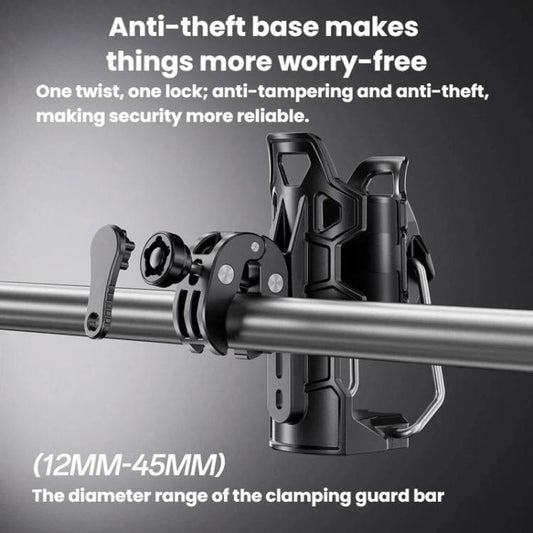 Adaptive Anti-Slip Water Bottle Holder For Motorcycles & Bicycles 360-Degree Rotating Anti-Theft Cup Holder, Kewig SHJ-6