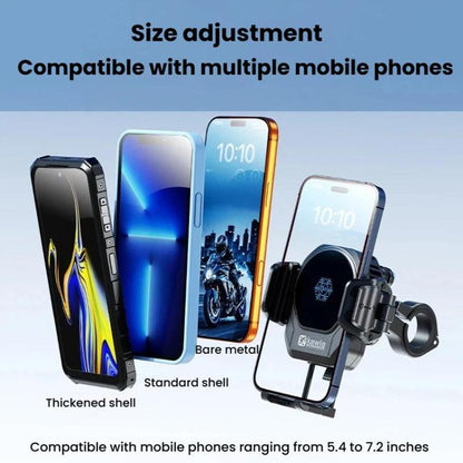 Kewig M33 Pro Shock-Absorbing Heat-Dissipating Wireless Charging Phone Mount Motorcycle Fan Cooling Anti-Shake Stand, Handlebar, Rearview Mirror, Rearview Mirror Stem, M8/M10 Screw, Front Fork Mount, Strong Clamp