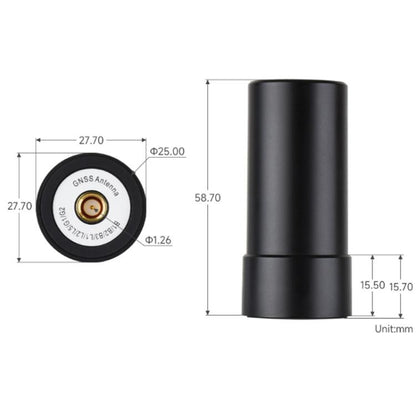 WAVESHARE GNSS L1+L2+L5 Multi-Satellite Multi-Frequency Four-Wire Helical Active Precision Positioning Antenna, Q25, Q39