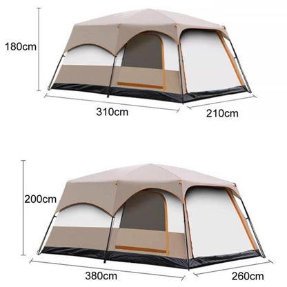 GRASS FUN Portable Folding Sun & Rain Shelter Tent 2 Bedroom 1 Living Room Outdoor Camping Tent, For 4-6 People, For 5-8 People